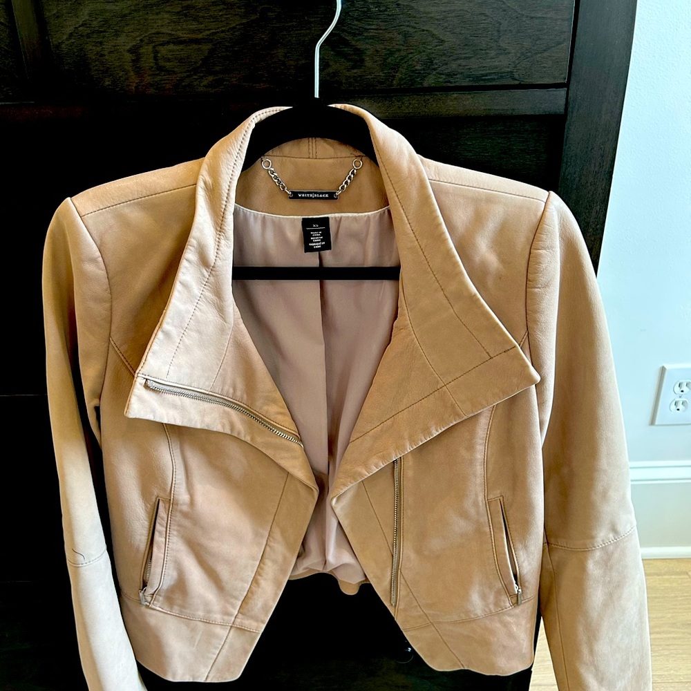 White House Black Market Fitted Leather Jacket